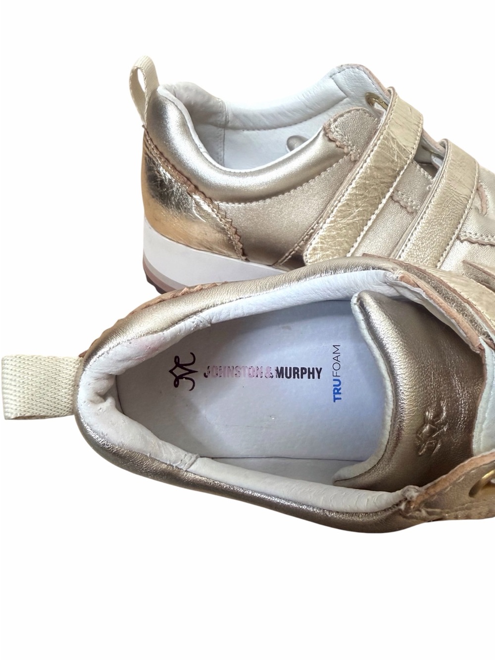 Johnston & Murphy The Gracie Leather Double strap Platform Sneakers. - Picture 7 of 8